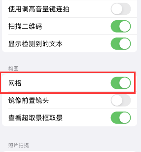 乐平苹果手机维修网点分享iPhone如何开启九宫格构图功能 