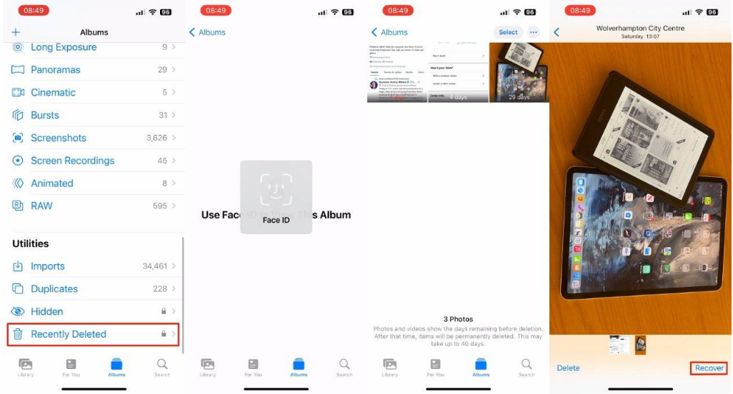 乐平苹果14维修分享 iPhone14 上恢复已删除的照片 